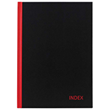 Milford Notebook A5-Sized, Indexed A-Z, Red & Black, 200 Pages